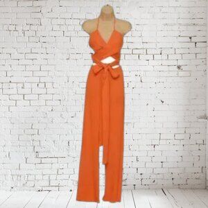 NWT Celeb 2 PC Wrap Halter Pant Set Summer